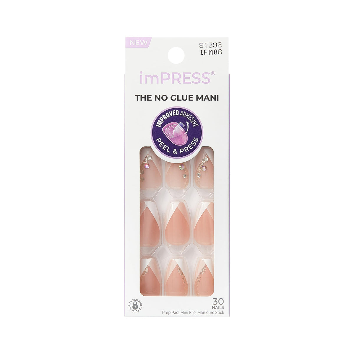 imPRESS Glimpse French nails 30-count kit for easy at-home manicure