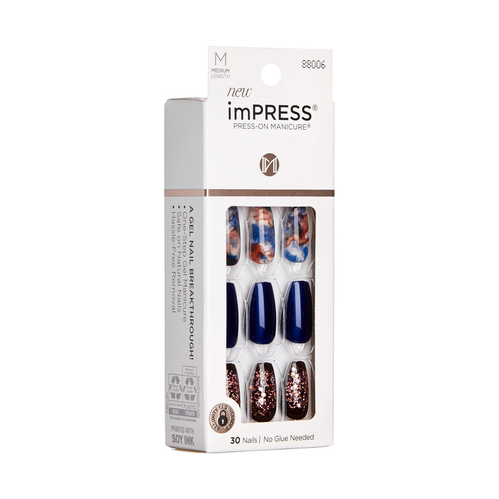 Indigo Autumn swatches reveal instant high-gloss manicure result.