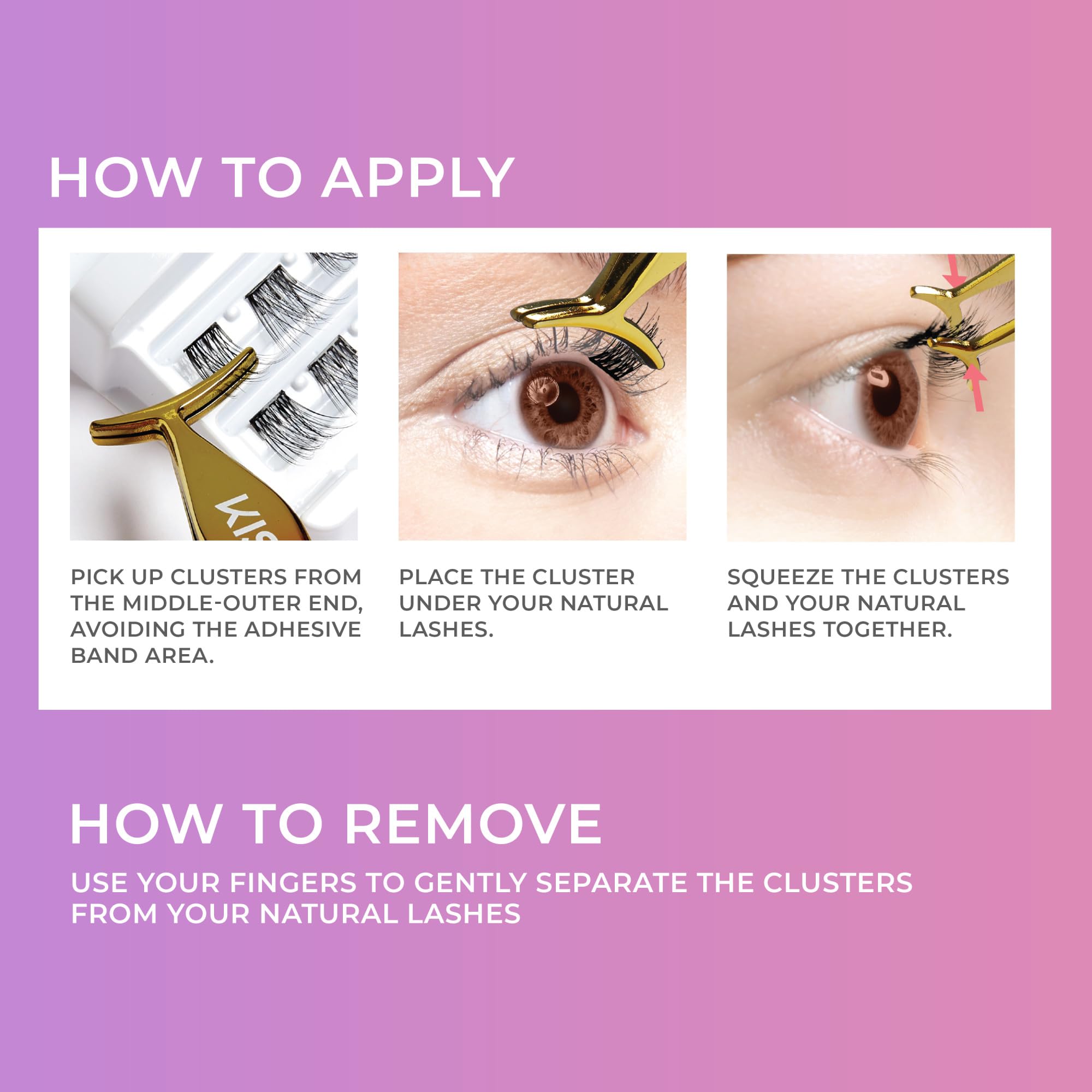 imPRESS Kiss Falsies non-stick applicator simplifies precise placement.