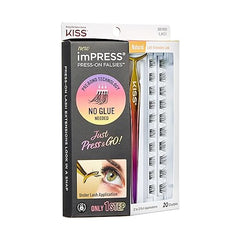 imPRESS KISS invisible-band lashes blend with natural lash line for seamless wear
