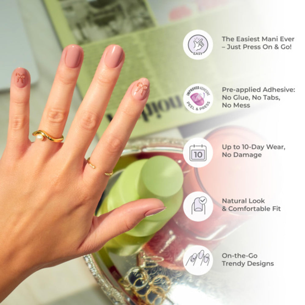 Kit imPRESS de uñas autoadhesivas con herramientas incluidas para manicura rápida