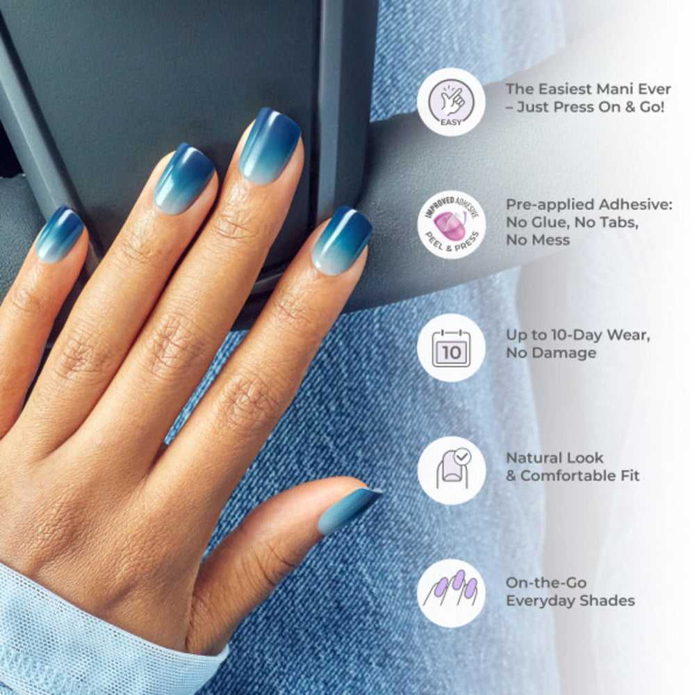 imPRESS Manicure Stick used to press and align nails for precise placement.