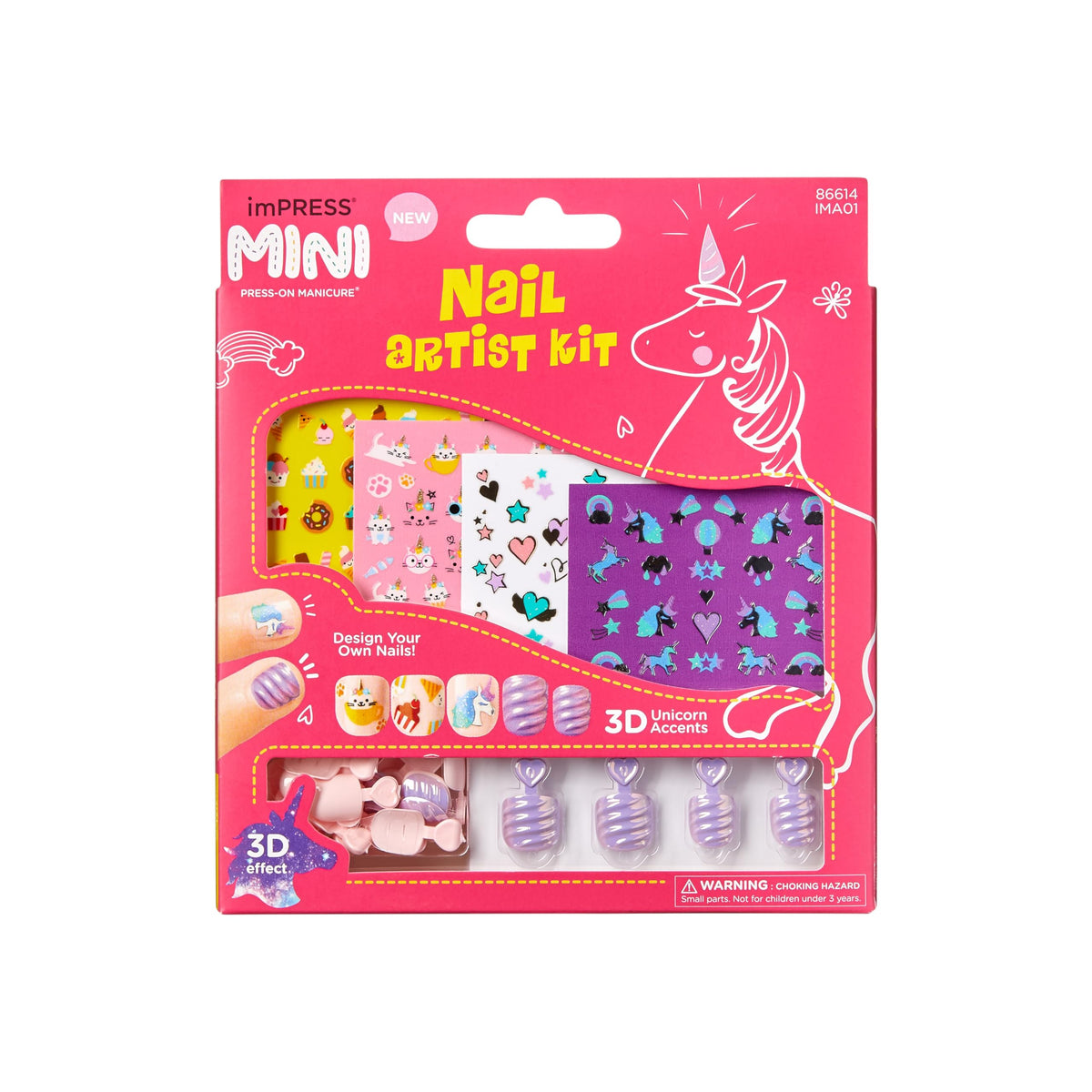 imPRESS mini nail artist kit with pink nails for kids' DIY mani