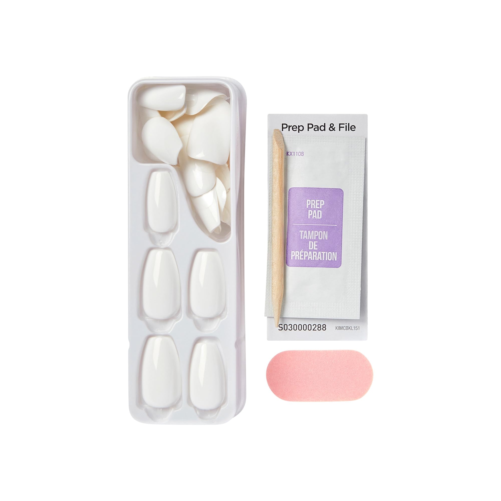 No-dry-time feature of imPRESS Frosting press-on nails for instant wear.