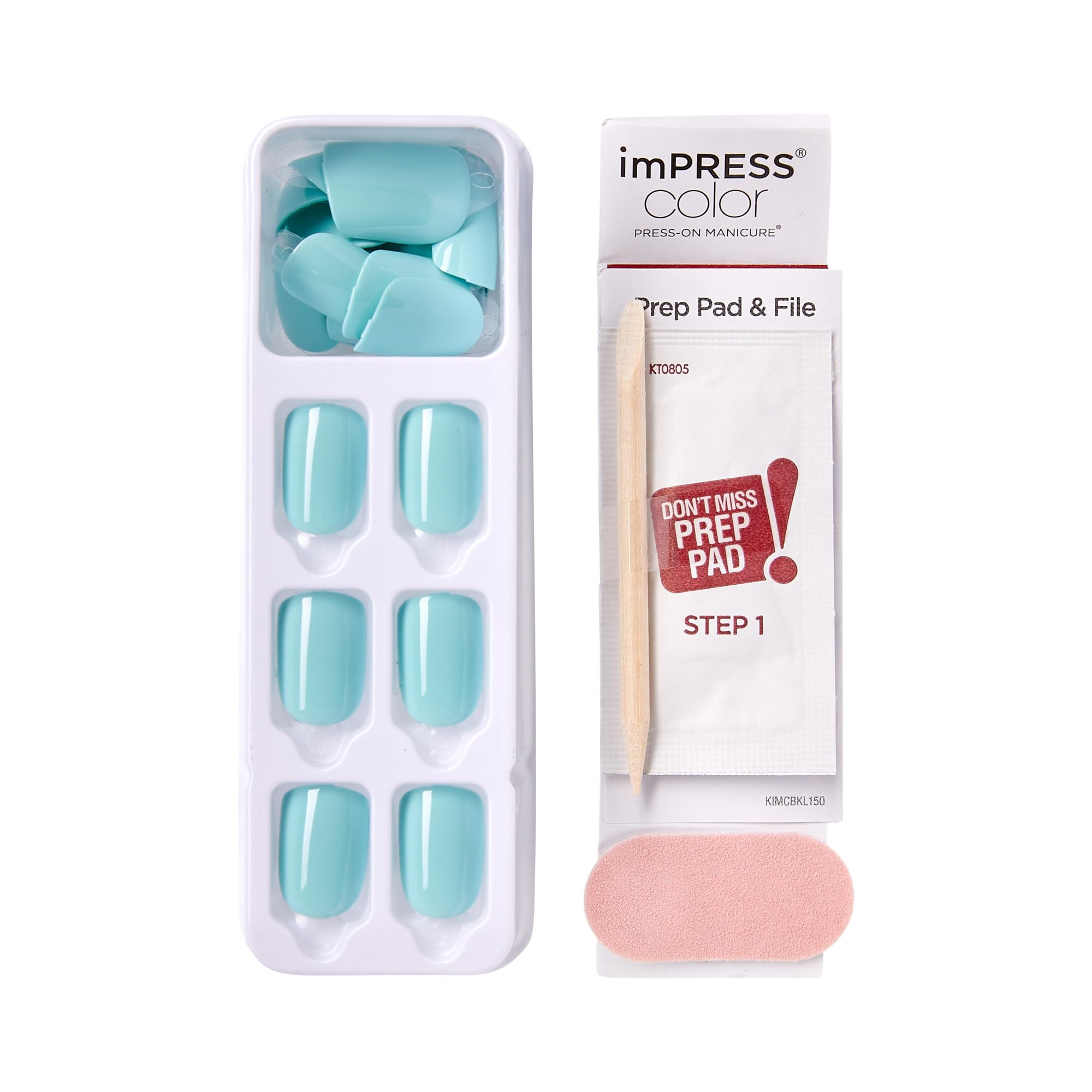 imPRESS Includes 30 nails, prep pad, mini file, and cuticle stick.