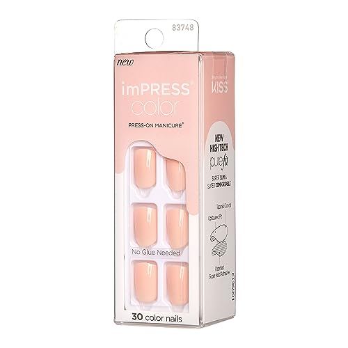 imPRESS Peevish Pink nails closeup showing smooth finish and vibrant color.