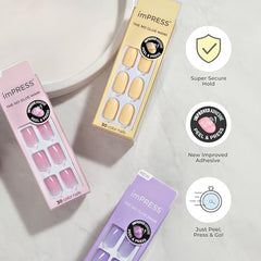 impress PureFit technology thin profile shown on nails for comfortable wear