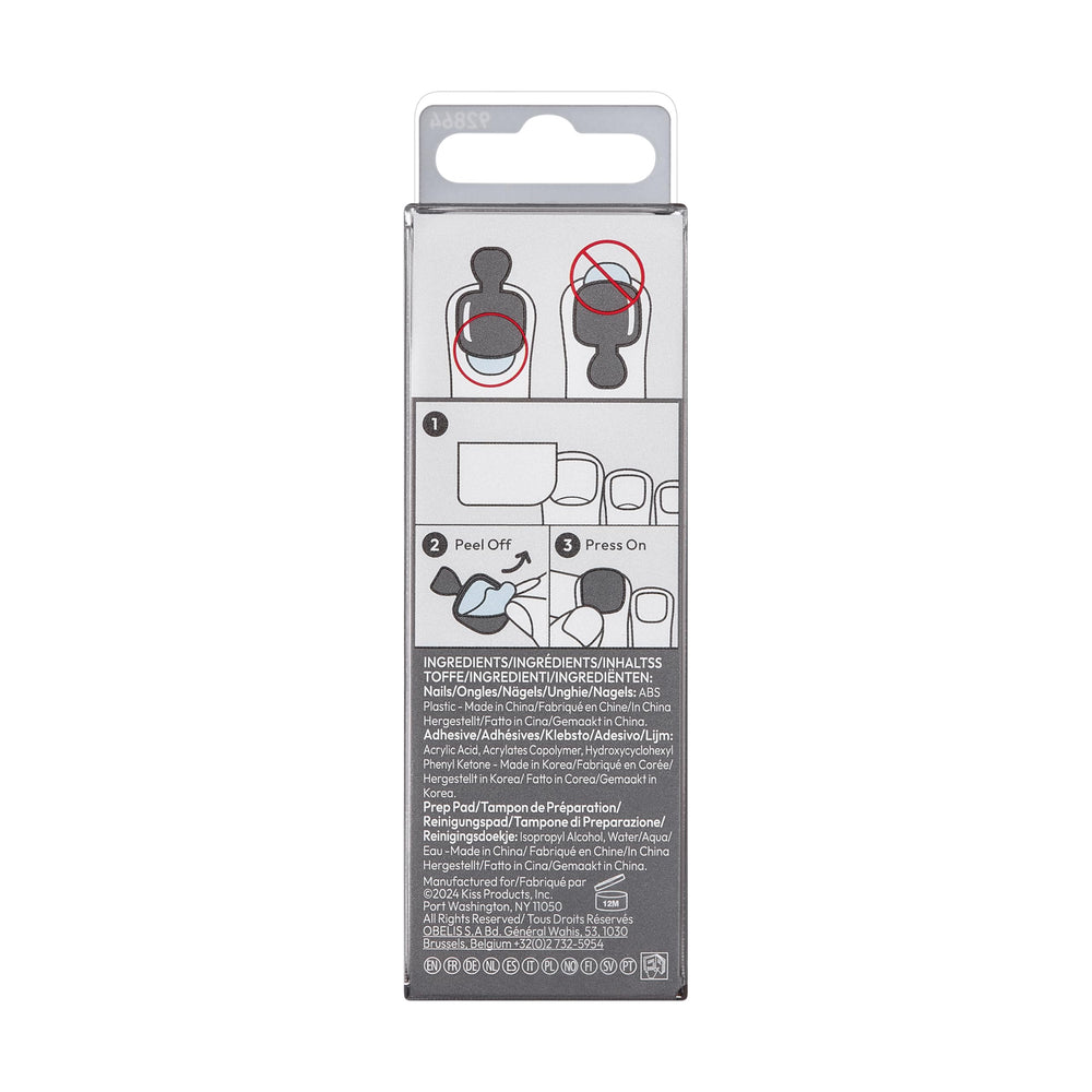 imPRESS Ride With Me kit includes 24 press-on toenails and tools for at-home pedicure
