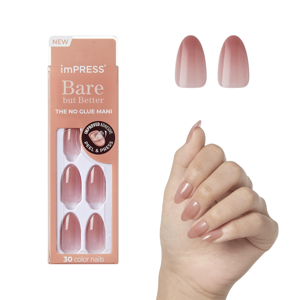 imPRESS Serenity kit packaging showing the glueless press-on nails for easy at-home manicure.