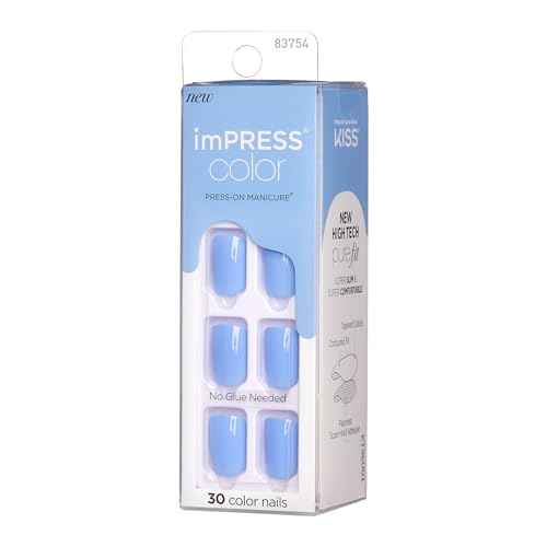 imPRESS solid color press-on nails in blue for fast salon-like wear