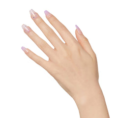 Uñas moradas imPRESS en forma de ataúd, tamaño medio para look natural.