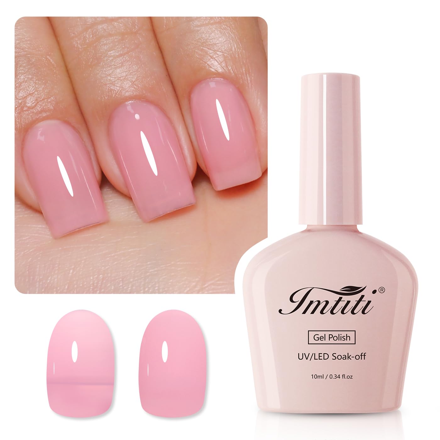Imtiti Jelly Gel Nail Polish swatch application demonstrates smooth coverage for DIY nails.