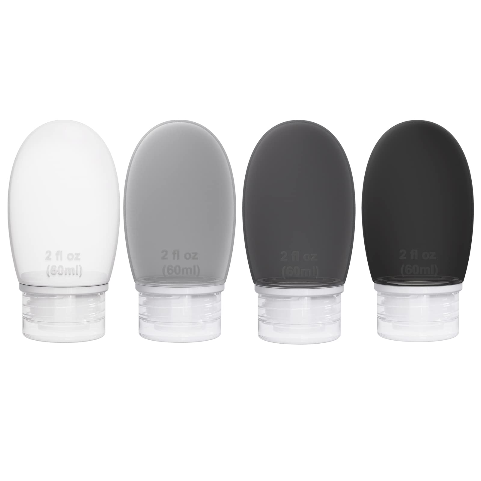 Imuviy silicone travel bottles 4-pack for organized toiletries on the go.