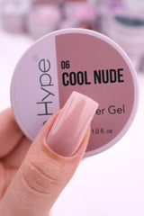 IN.HYPE gel-builder camuflaje UV/LED, acabado nude-frio suave para un look natural.