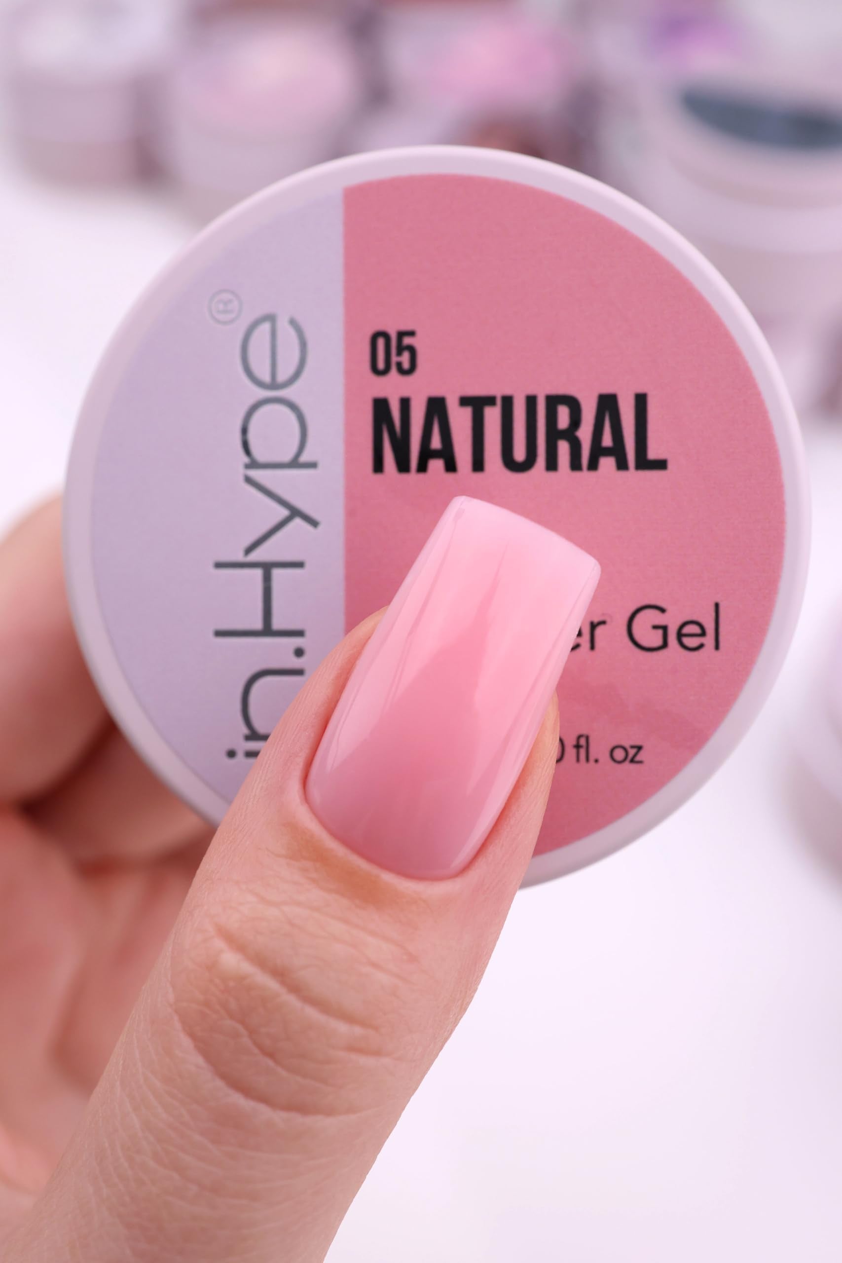 IN.HYPE Sculpting Gel natural pink 5 close-up of nail extension application for precise shaping