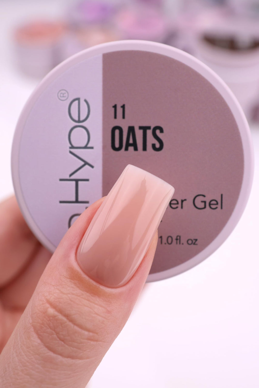 IN.HYPE gel swatches show opaque nude coverage for versatile nails