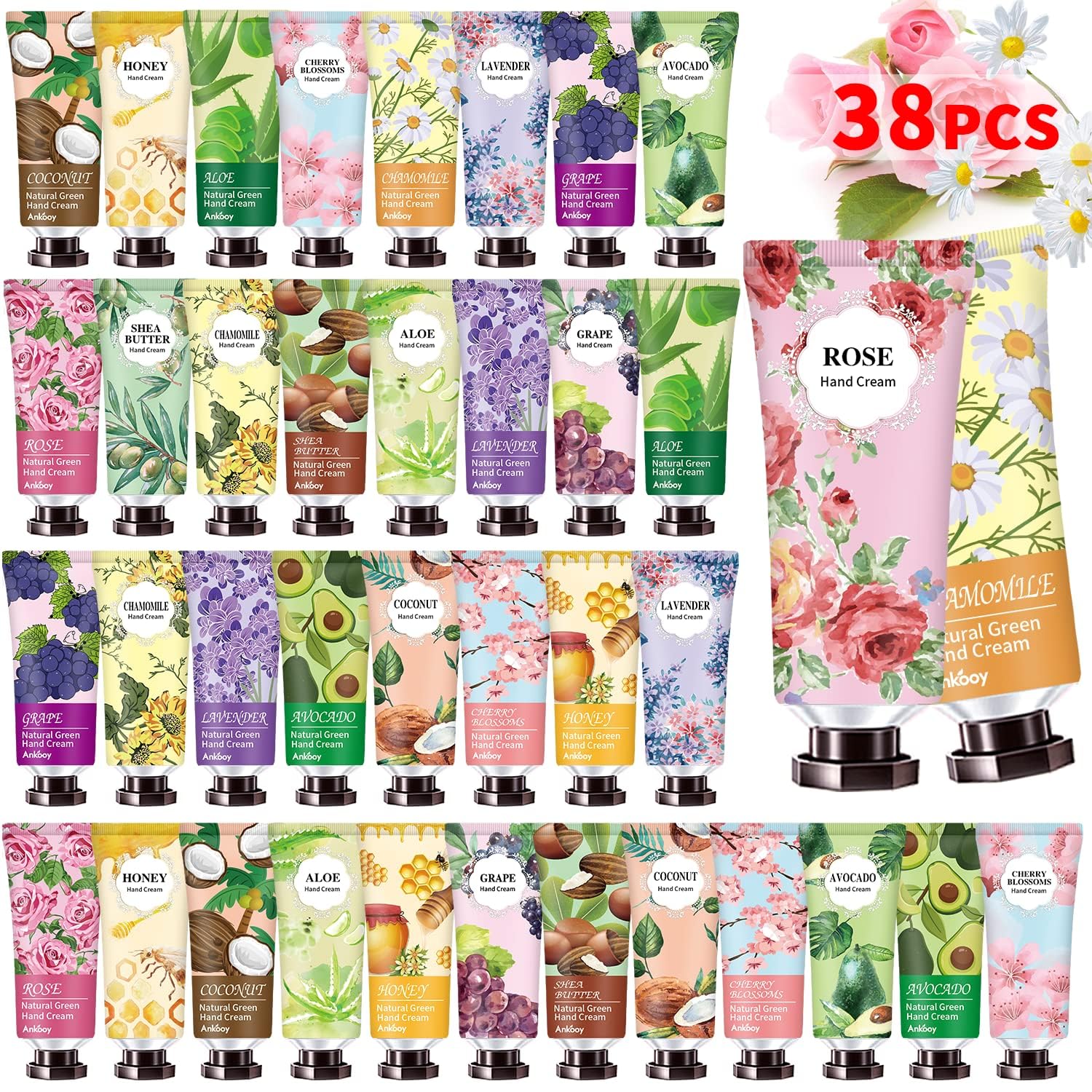 INALIER 38-pack crema de manos: conjunto regalo ideal para ocasiones y regalos corporativos
