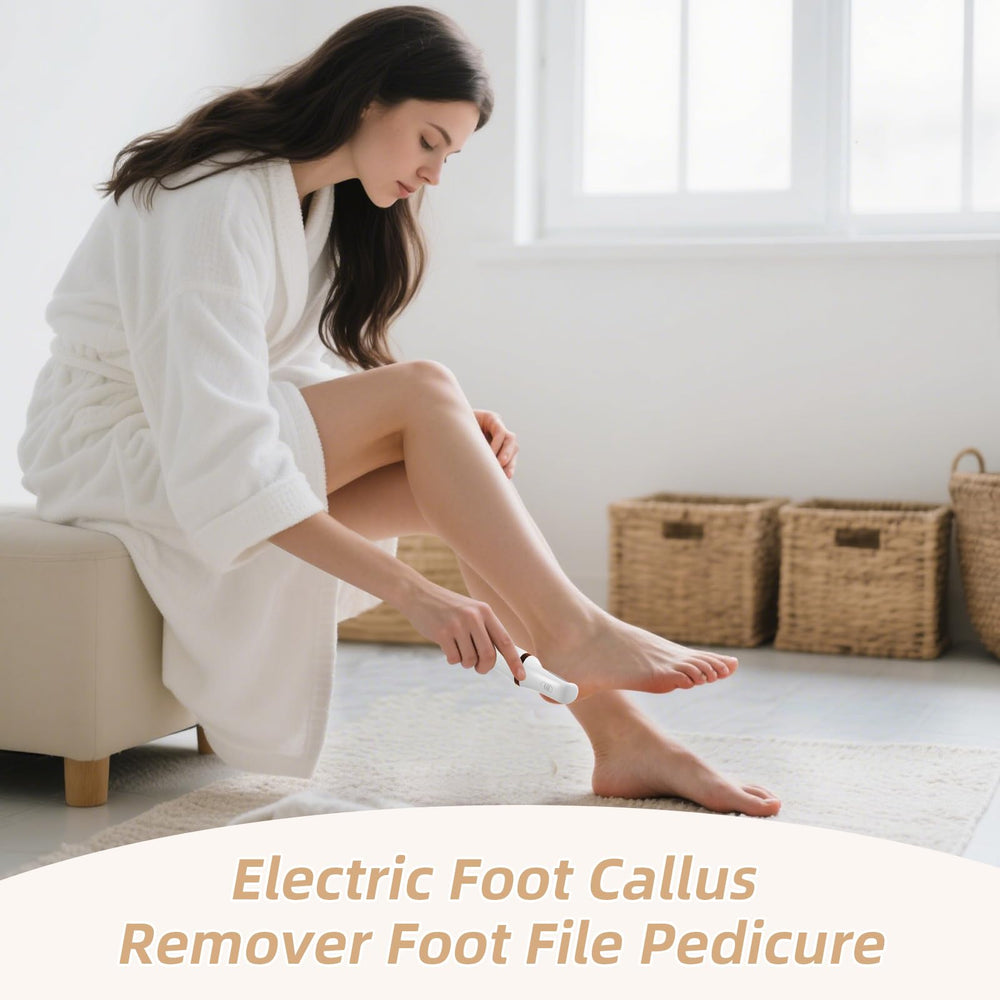 Incamity electric foot callus remover with two roller heads for versatile smoothing and deep removal