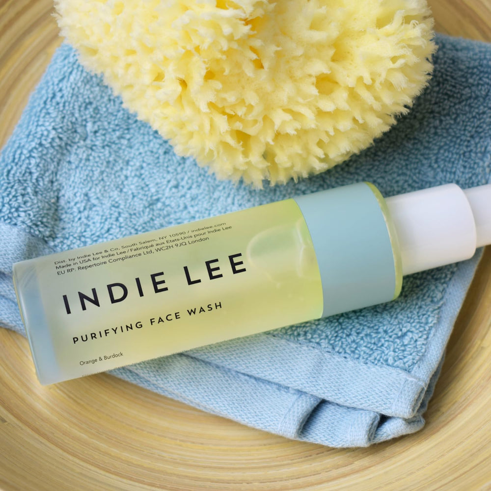 Indie Lee Purifying Face Wash features java plum orange and lavender for soothing cleanse