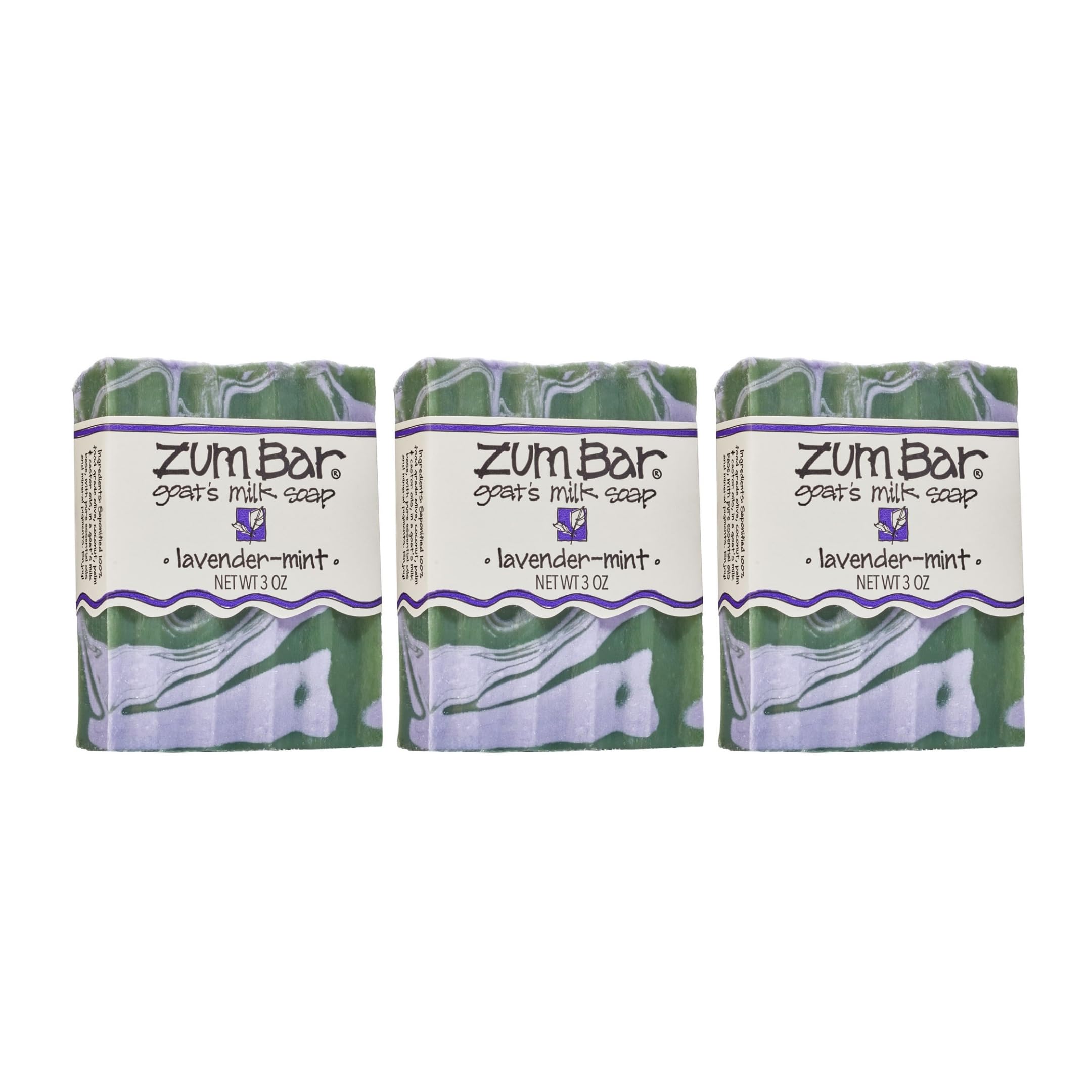 Indigo Wild Zum Lavanda Menta, jabón barra para manos y cuerpo con aroma calmante.