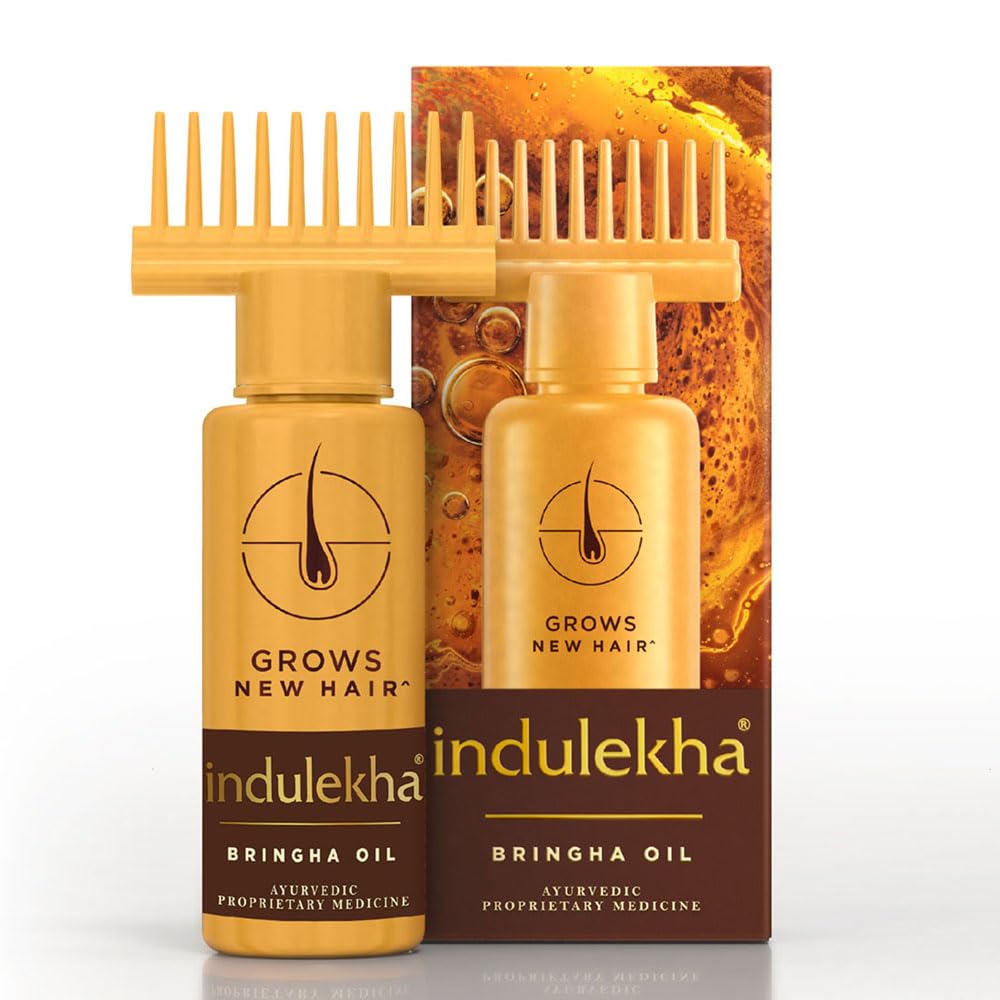 Indulekha Bringha Hair Oil Selfie Bottle 100ml supports a healthy scalp and nourished hair.