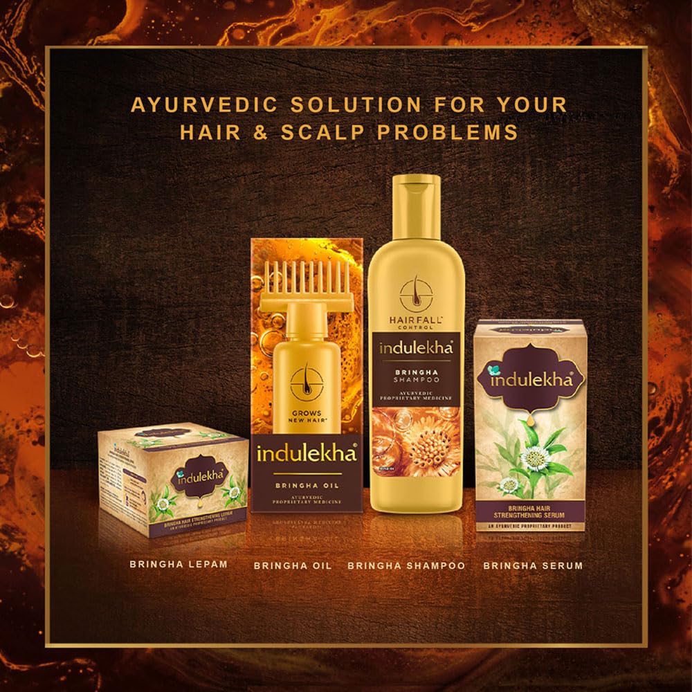Indulekha Bringha Virgin Coconut Oil rich in nutrients for healthier-feeling hair.