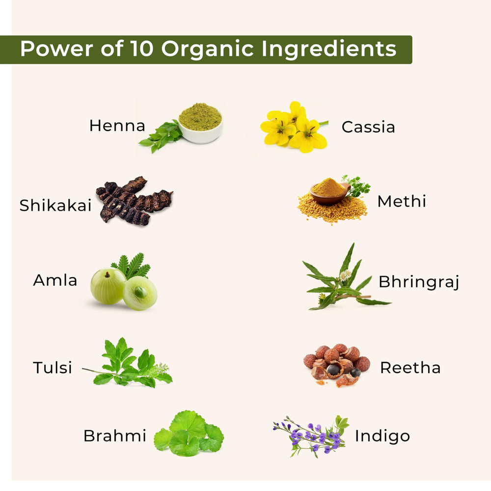 INDUS VALLEY packaging highlights organic chemical-free hair dye kit