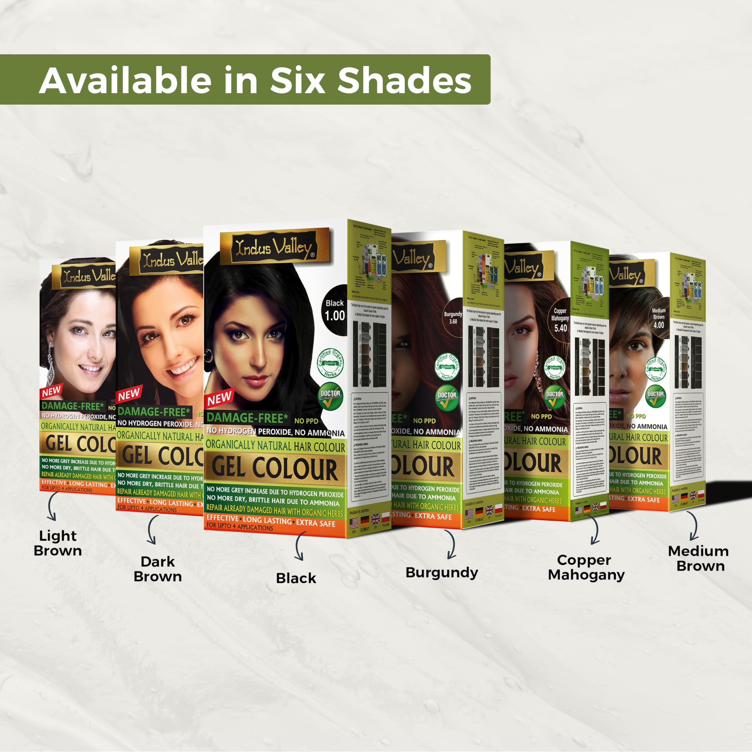 INDUS VALLEY Damage-Free Gel Hair Color provides long-lasting conditioning.