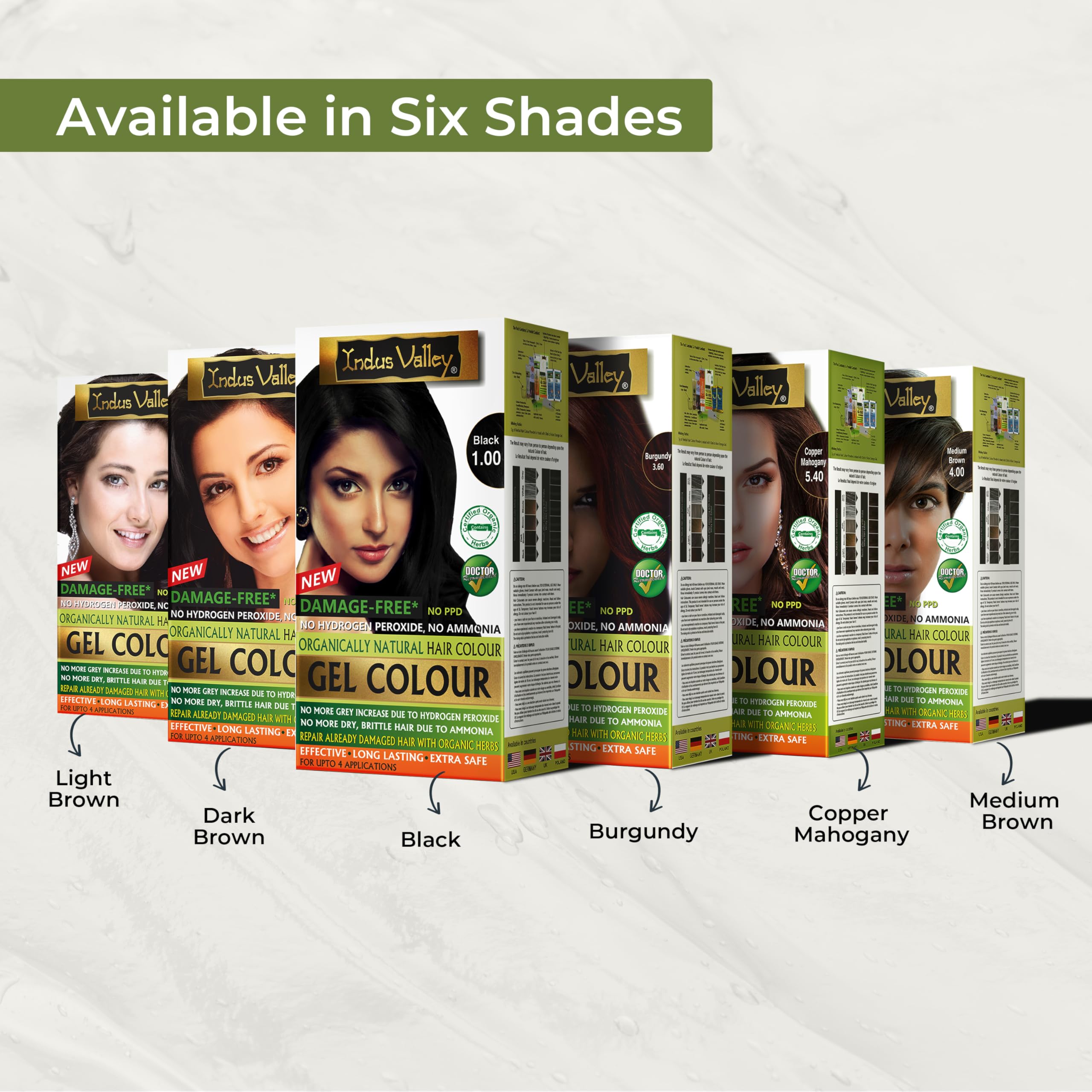 INDUS VALLEY long-lasting color swatches suggest up to five weeks.