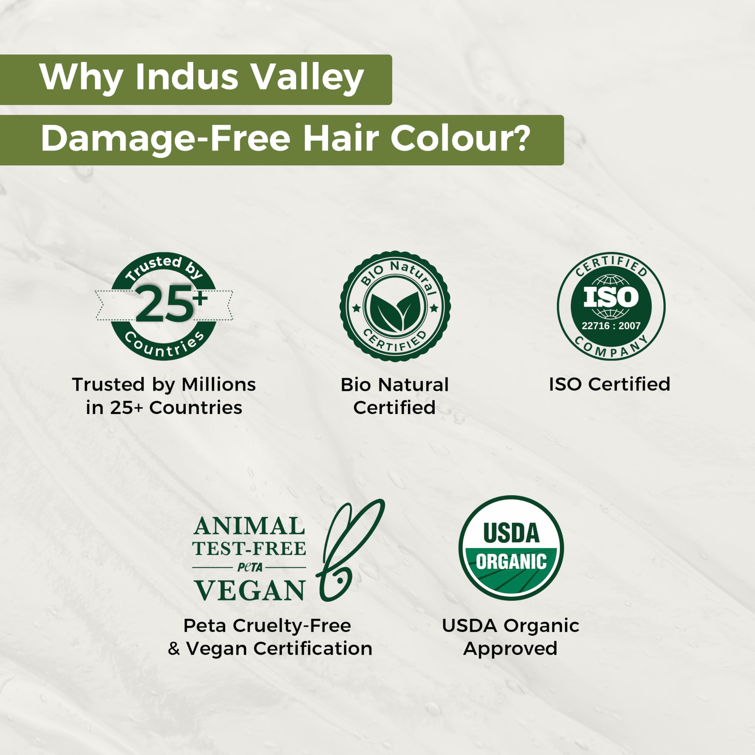 INDUS VALLEY Damage-Free Gel Hair Color nourishes with organic herbs.