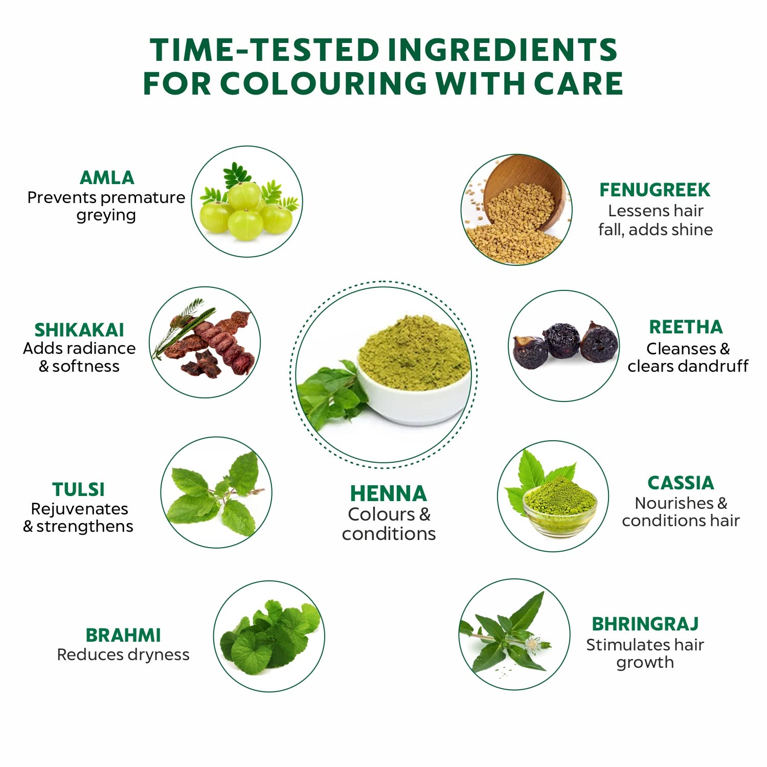 INDUS VALLEY eight herbs henna blend nourishes hair with plant-based care