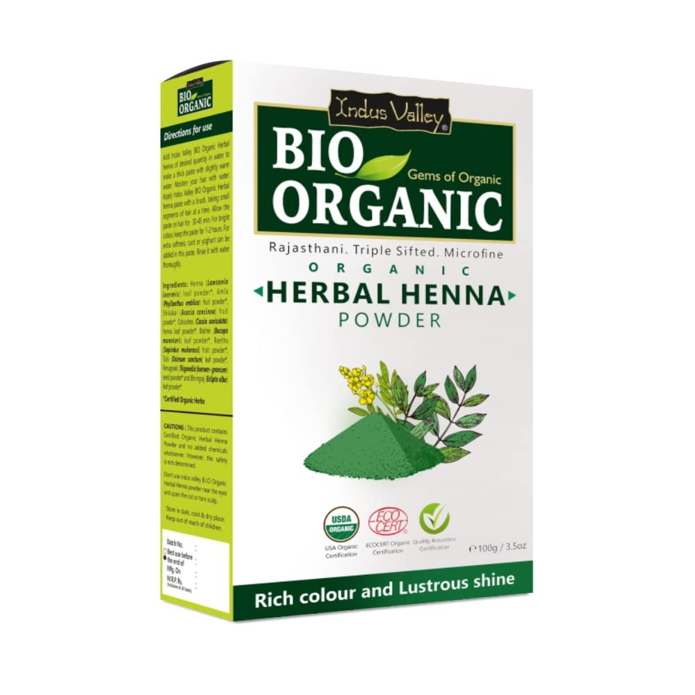 INDUS VALLEY henna powder from Sojat origin boosts natural color and shine