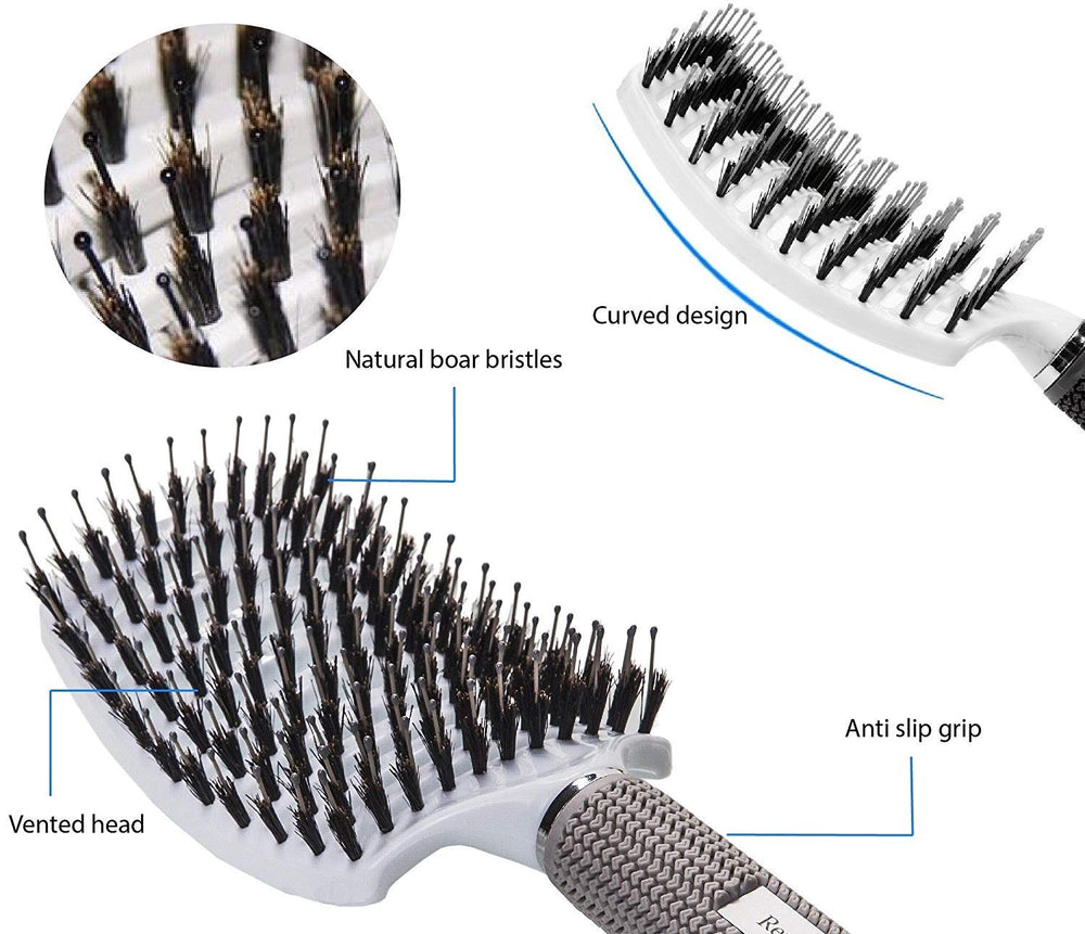 Ineffable Care curved oversized head adapts to the scalp for comfortable detangling