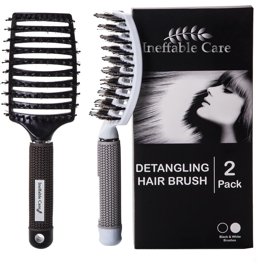 Ineffable Care detangling brush with nylon pins to ease knots