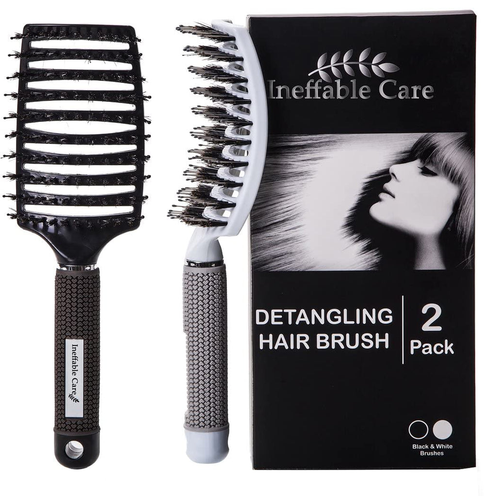 Ineffable Care detangling brush with nylon pins to ease knots