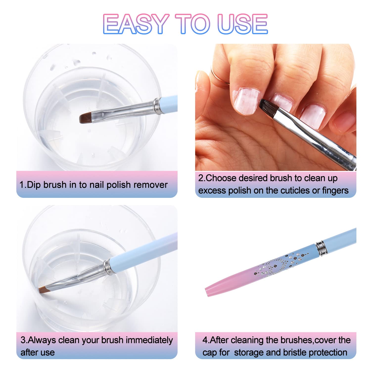 INENK Salon-ready cleanup brushes for professional results