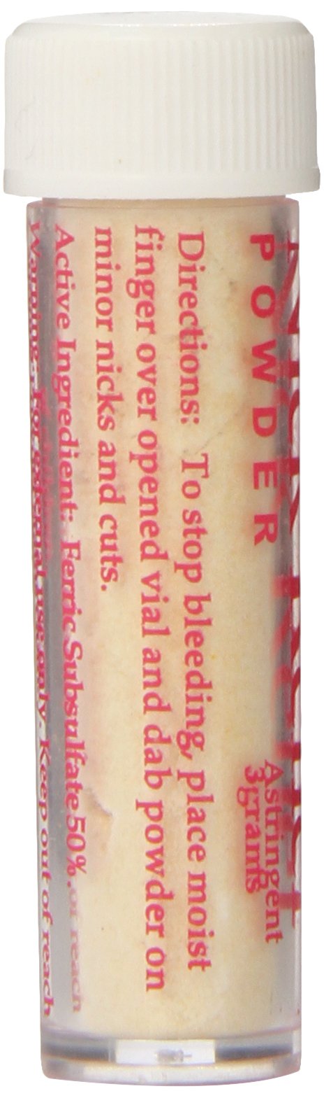 Applying Infalab Nick Relief Styptic Powder to a minor cut for quick cessation.