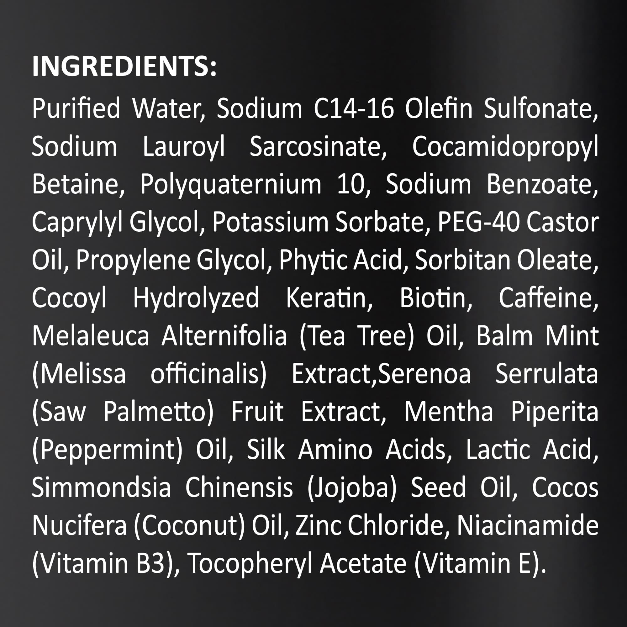 Componente de keratina y vitamina E en INFINA ESSENTIALS Biotin 2-en-1 para fortalecimiento suave.