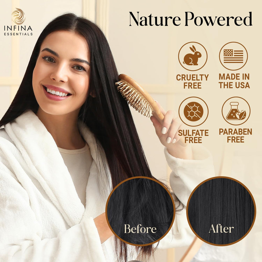 INFINA ESSENTIALS Batana Oil Shampoo: apto para todo tipo de cabello, liso o rizado.