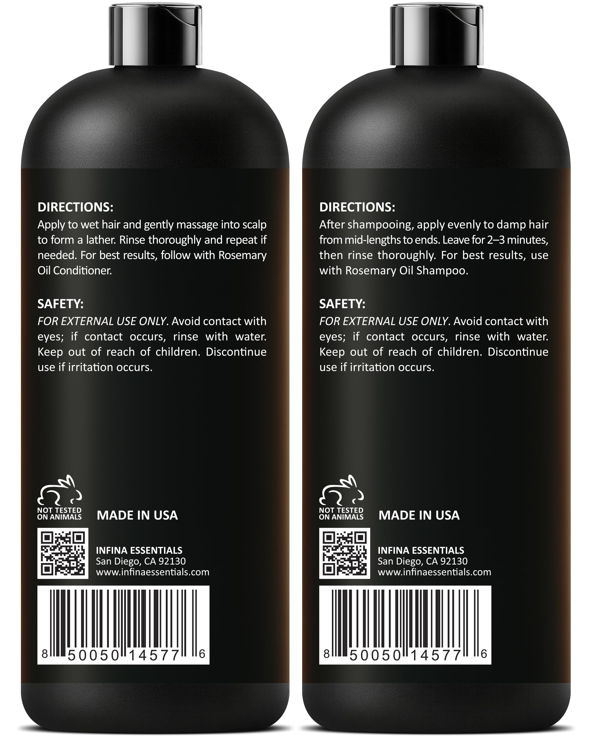 INFINA ESSENTIALS Made in USA badge on product box label
