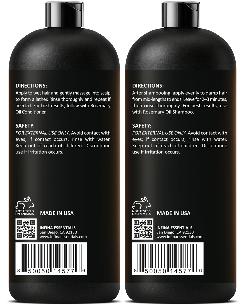 INFINA ESSENTIALS Made in USA badge on product box label
