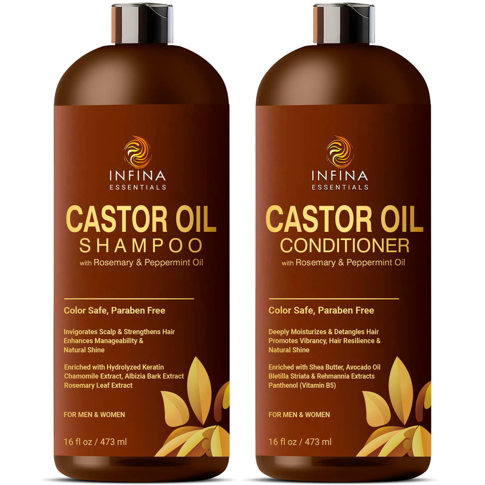 Infina Essentials Morning shower setup, refreshing cleanse for all hair types.