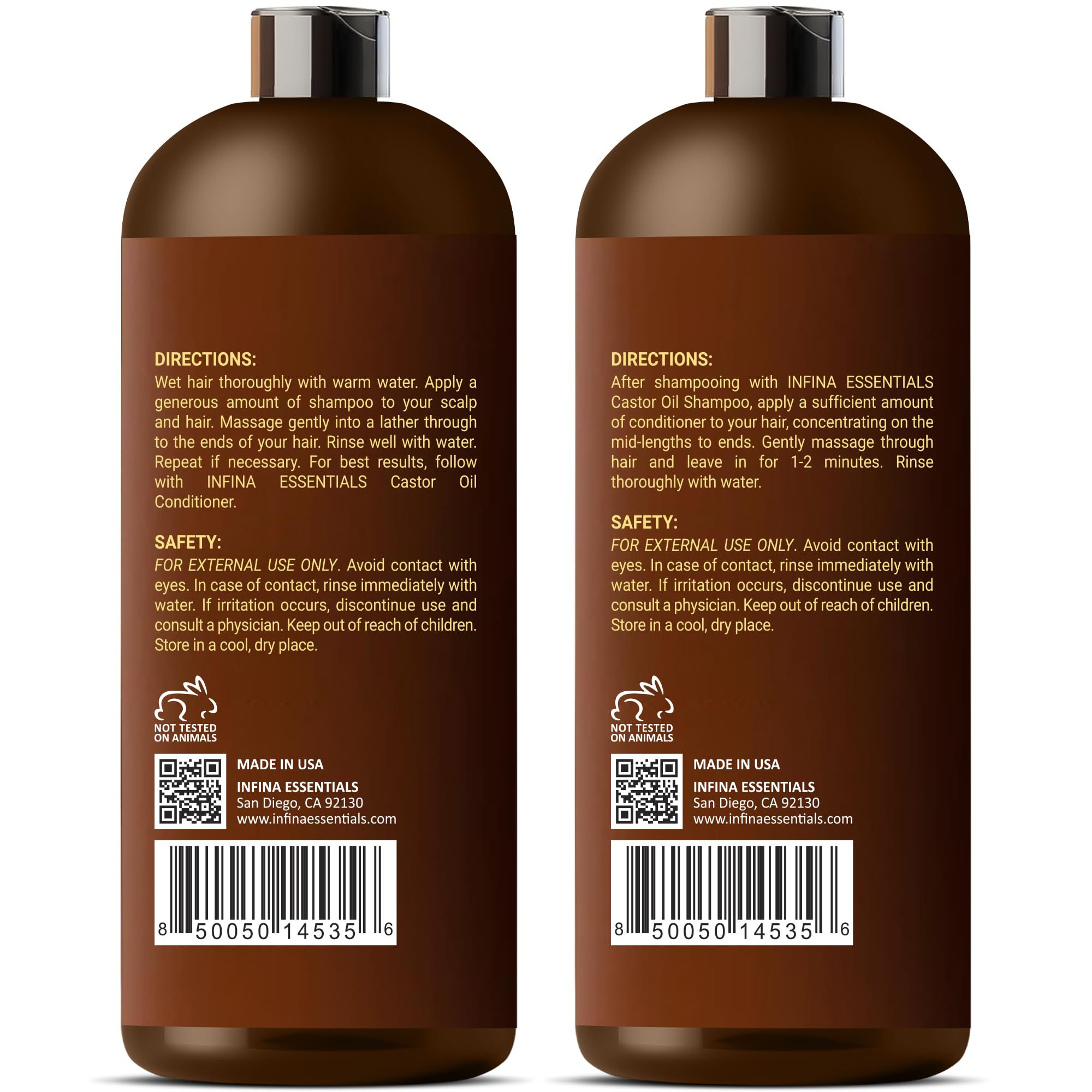 Infina Essentials Natural ingredients pack, safe formula with no harsh chemicals.