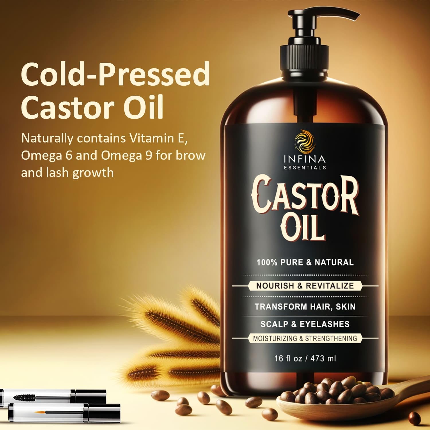 INFINA ESSENTIALS 16oz bottle supports versatile beauty routines