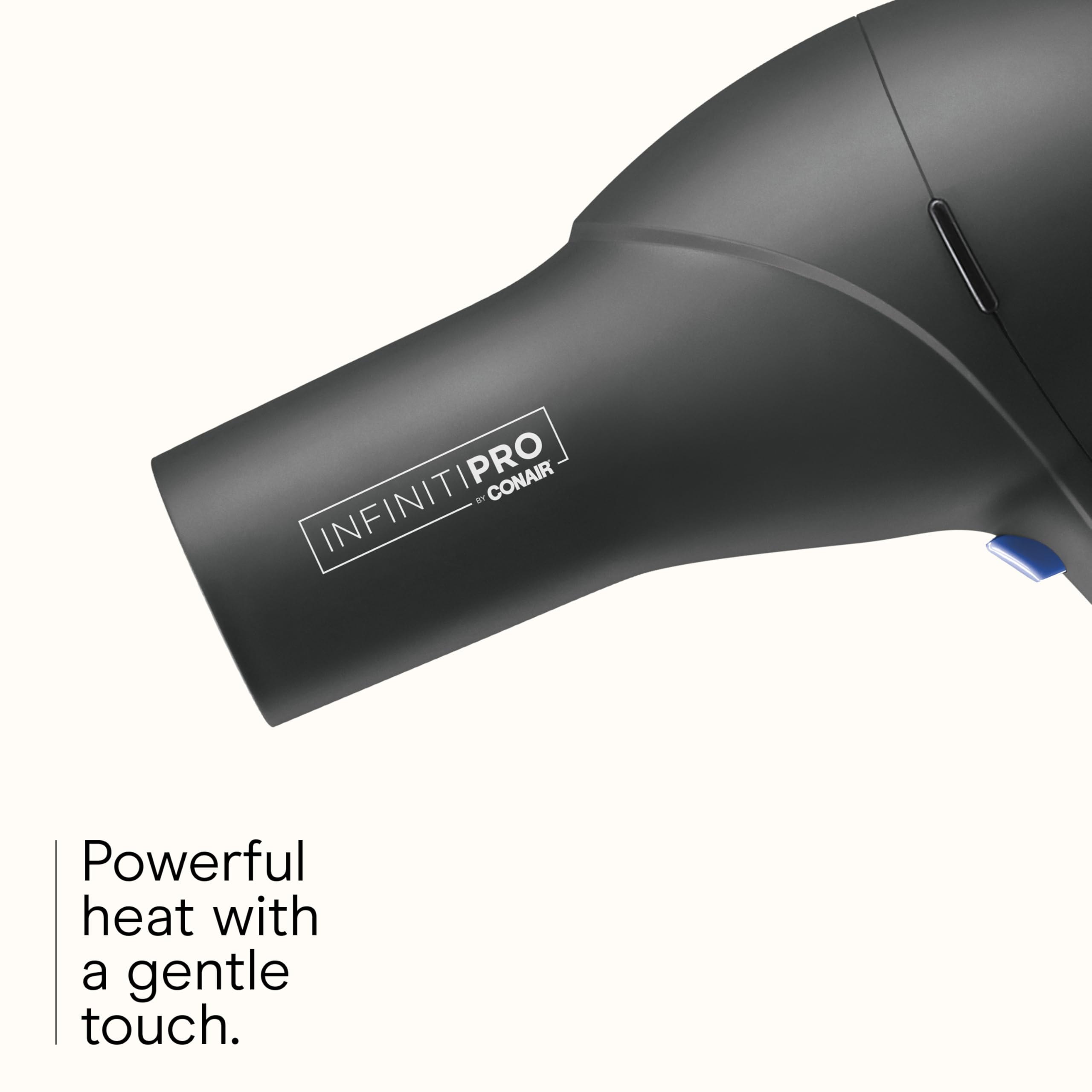 Infiniti PRO Conair hair dryer showing cool shot button for lasting style hold