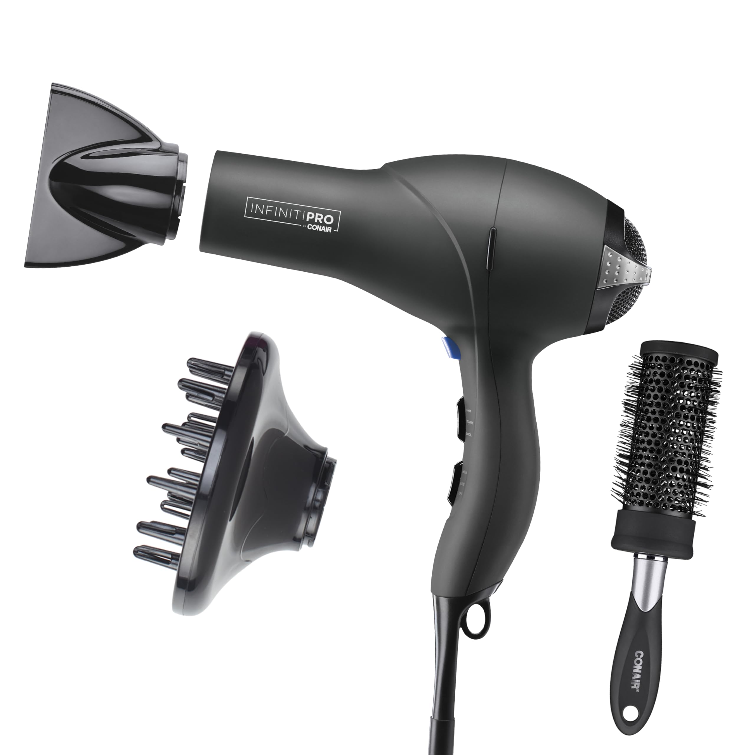 Infiniti PRO Conair hair dryer with diffuser for voluminous curls and reduced frizz