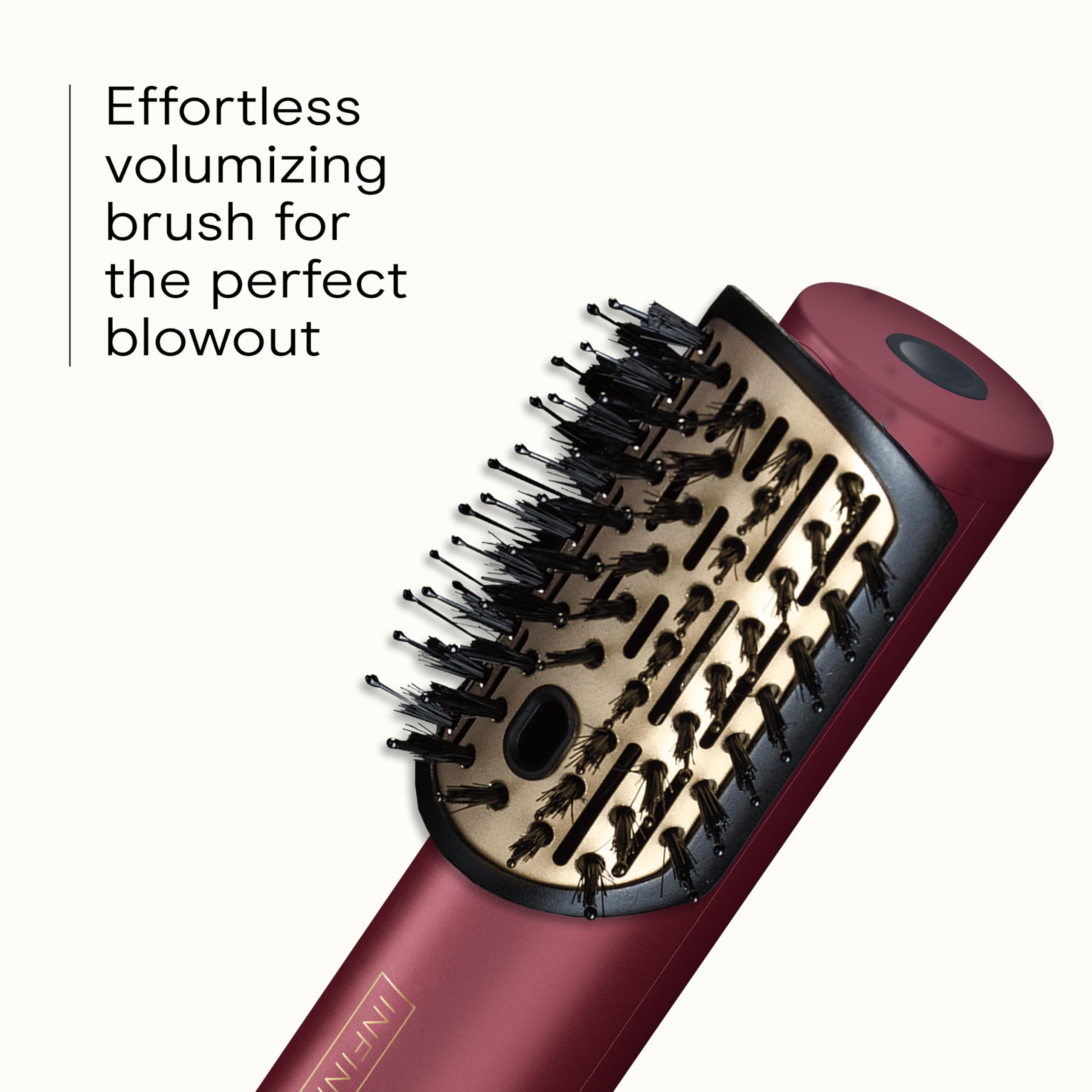 Infini tiPRO curved oval brush attachment adds volume and body to hair.