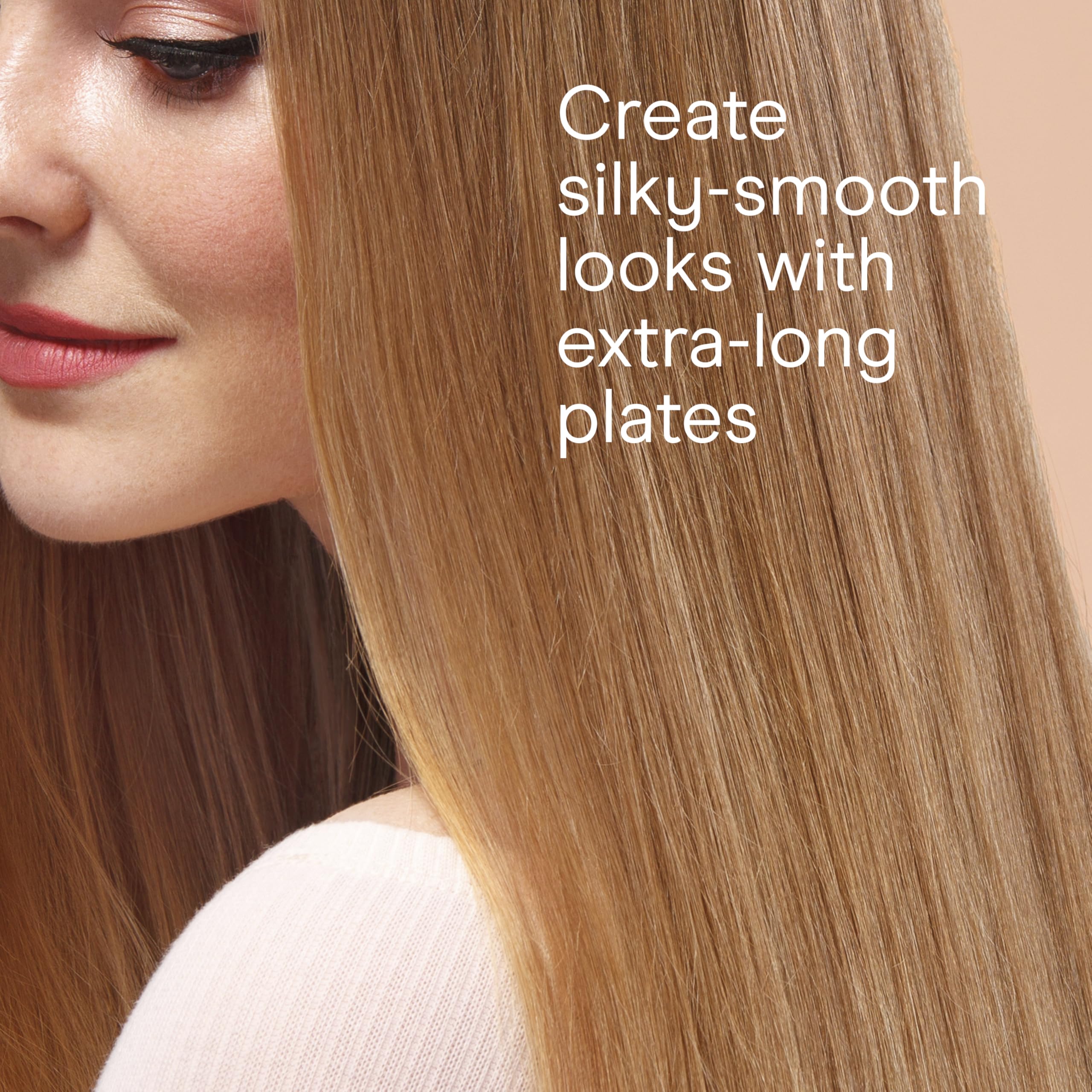 INFINITI PRO BY CONAIR rose gold flat iron glossy finish enhances shine.