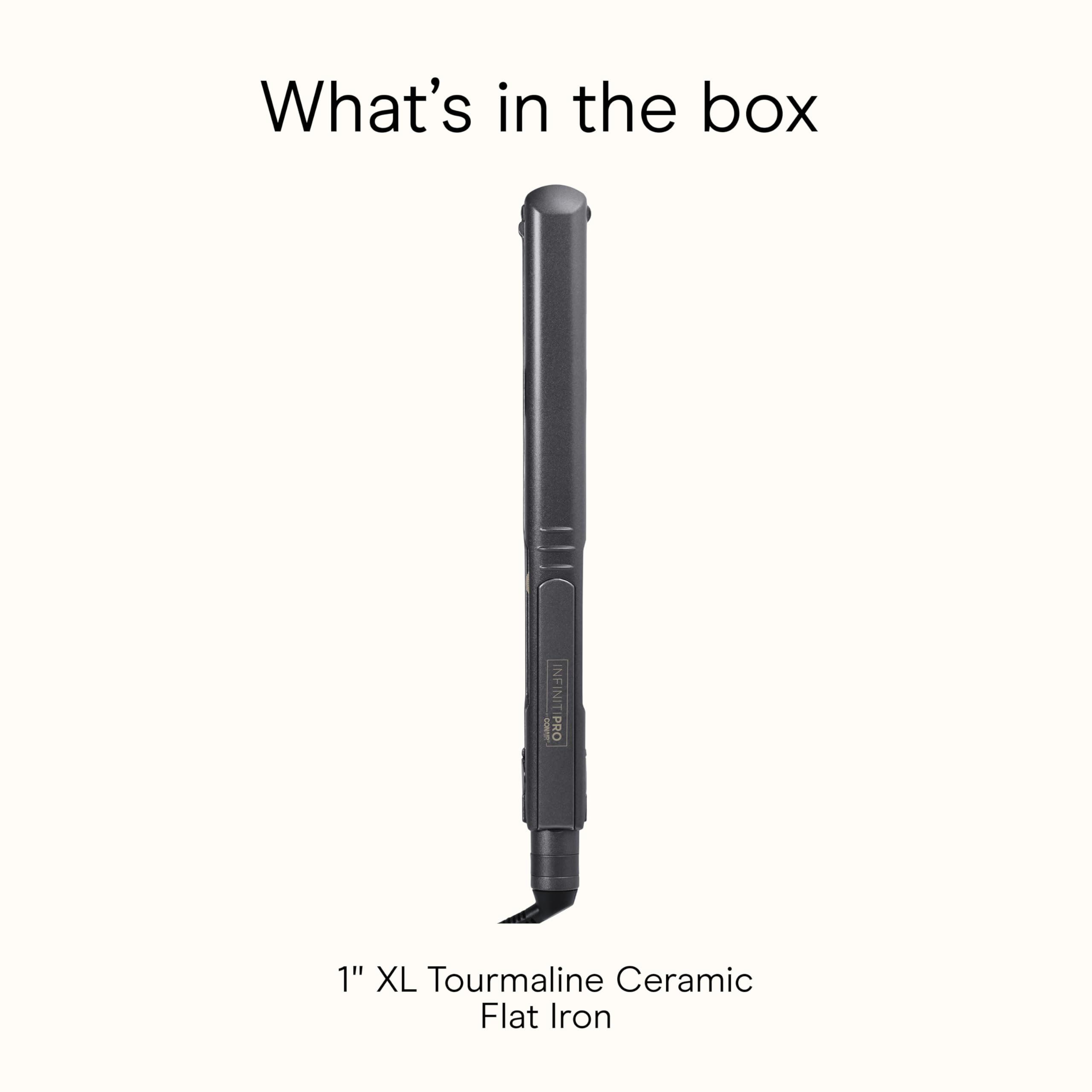 Sleek metallic gray finish on the INFINITIPRO flat iron