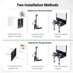 Infitrans mirror offers adhesive installation on glass or tiles for easy setup